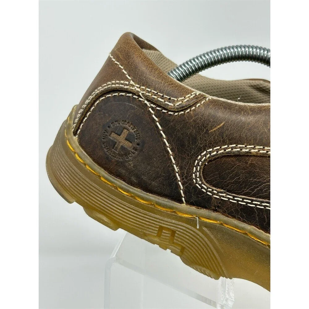 Dr. Martens Lance Men's Slip-On Casual Shoes Brown Contrast Stitching Size 12